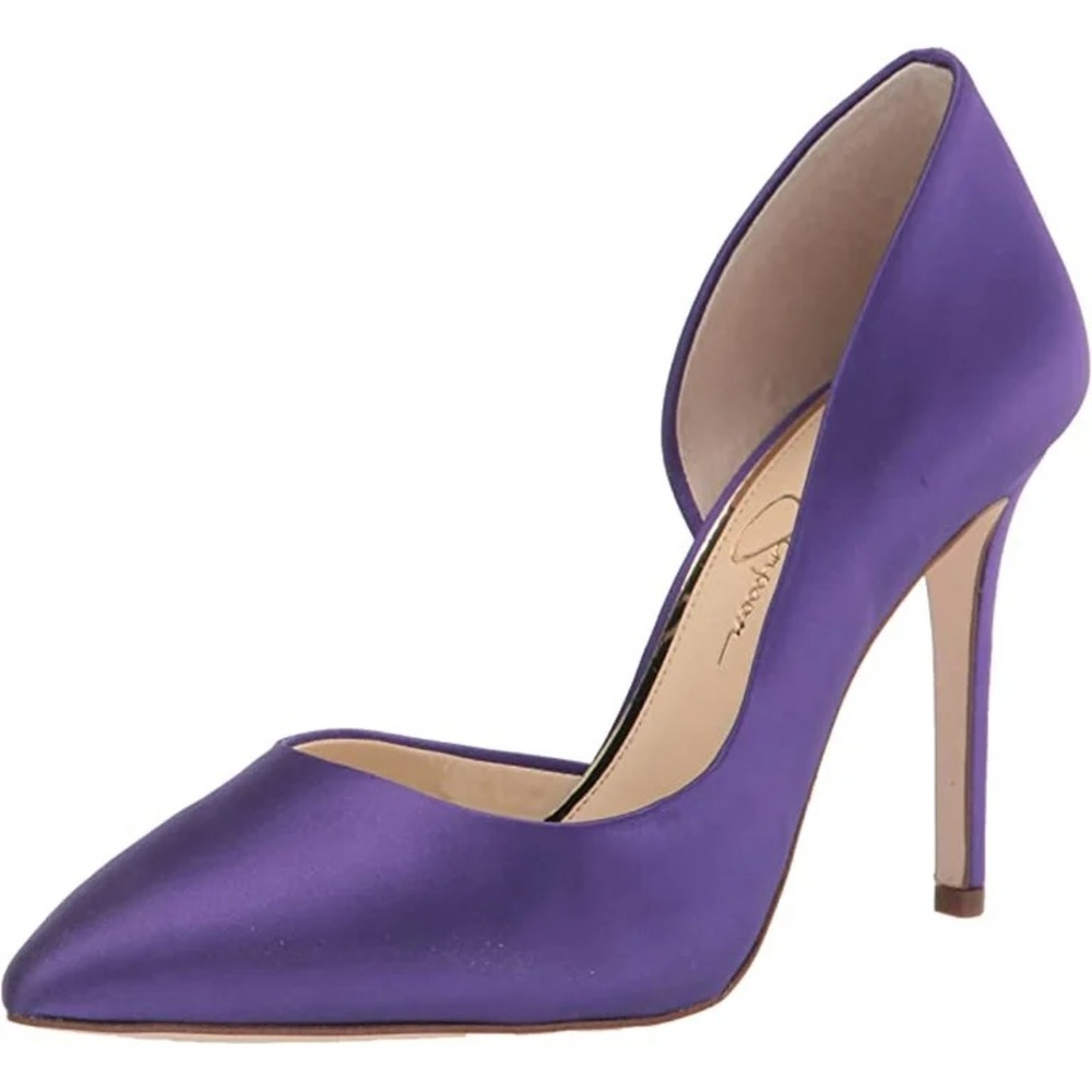 Jessica Simpson Purple Satin Cassani Pointed-Toe Stiletto